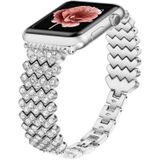 Hart Diamond Metal Watch Band voor Apple Watch Series 7 45 mm / 6 & SE & 5 & 4 44mm / 3 & 2 & 1 42 mm