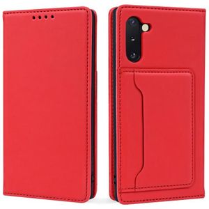 For Samsung Galaxy Note10 Strong Magnetism Liquid Feel Horizontal Flip Leather Case with Holder & Card Slots & Wallet(Red)