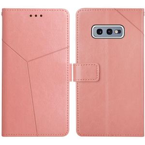 Voor Samsung Galaxy S10e Y Stitching Horizontale Flip Lederen Case met Houder & Card Slots & Portemonnee & Fotolijst (Rose Gold)