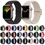 Gesp nylon gevlochten horlogeband voor Apple Watch Ultra 49 mm / serie 8 & 7 45 mm / SE 2 & 6 & SE & 5 & 4 44 mm / 3 & 2 & 1 42 mm (zwart groen)