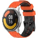 For Xiaomi MI Watch Color 2 22mm Football Pattern Two-Color Silicone Watch Band(Orange+Black)