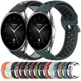 Voor Xiaomi Watch S2 46 mm 22 mm geperforeerde ademende sport siliconen horlogeband (wit + zwart)