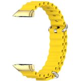 Voor Huawei Band 7 / 7 NFC MIJOBS CS Marine siliconen ademende horlogeband (geel goud)