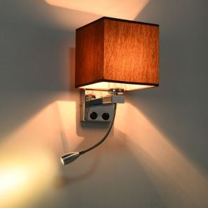 Creative Minimalist Living Room Bedroom Bedside Lamp Hotel Reading Lamp  Lampshade Color:Single Tube Coffee