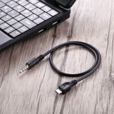 3.5mm Male to Micro USB Male Audio AUX Cable  Length: about 40cm(Black)