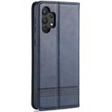 Voor Samsung Galaxy A32 4G AZNS magnetische kalf textuur horizontale flip lederen geval met kaart slots &houder & portemonnee (donkerblauw)