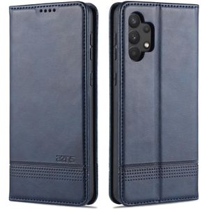 Voor Samsung Galaxy A32 4G AZNS magnetische kalf textuur horizontale flip lederen geval met kaart slots &houder & portemonnee (donkerblauw)