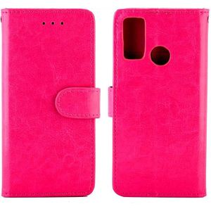 For Huawei P Smart(2020) Crazy Horse Texture Leather Horizontal Flip Protective Case with Holder & Card Slots & Wallet & Photo Frame(Magenta)
