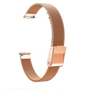 For Fitbit Inspire / Inspire HR / Ace 2 Double Insurance Buckle Milanese Replacement Strap Watchband(Rose Gold)