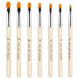 2 Sets 7 In 1 Phototherapy Pen Round Head Line Pen Transparent Rod Painted Pen Drawing Pen Nail Art Brush Tool(Gold Power)