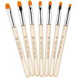 2 Sets 7 In 1 Phototherapy Pen Round Head Line Pen Transparent Rod Painted Pen Drawing Pen Nail Art Brush Tool(Gold Power)