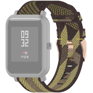 20mm Stripe Weave Nylon Wrist Strap Watch Band for Huami Amazfit GTR 42mm / GTS / BIP / BIP Lite(Yellow)