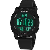 Syneke 9002 Heren Outdoor Waterdicht Sport Horloge Multifunctioneel Lichtgevend Digitaal Horloge (Zwart)