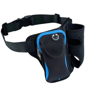 Multi-functional Unisex Running Outdoor Sports Water Bottle Waist Bag (Blue)