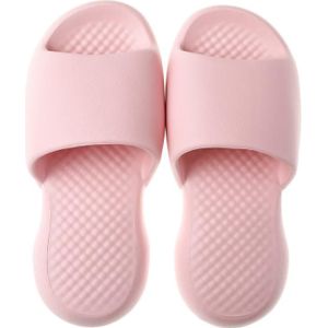 Female Super Thick Soft Bottom Plastic Slippers Summer Indoor Home Defensive Bathroom Slippers  Size: 39-40(Pink)