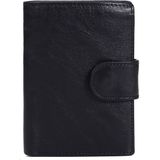Vintage Men Wallet Genuine Leather Short Wallets Male Multifunctional Cowhide Male Purse Coin Pocket Photo Card Holder(Black)