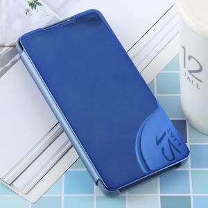 PU Electroplating Mirror Horizontal Flip Leather Case for Galaxy S10  with Holder (Blue)