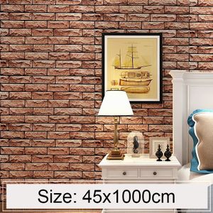 Artisan Brick Creative 3D Stone Brick Decoration Wallpaper Stickers Bedroom Living Room Wall Waterproof Wallpaper Roll  Size: 45 x 1000cm