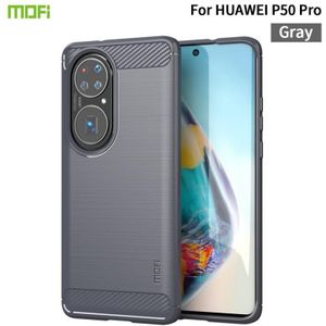 For Huawei P50 Pro MOFI Gentleness Series Brushed Texture Carbon Fiber Soft TPU Case(Gray)