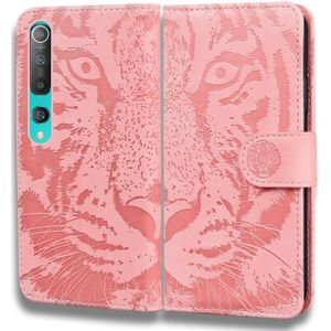 For Xiaomi Redmi Mi 10 / 10 Pro Tiger Embossing Pattern Horizontal Flip Leather Case with Holder & Card Slots & Wallet(Pink)