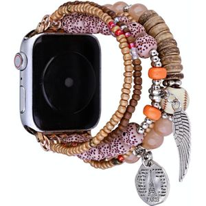 Beaded Posey Wings armband horlogeband voor Apple Watch Series 8 & 7 41 mm / SE 2 & 6 & SE & 5 & 4 40 mm / 3 & 2 & 1 38 mm