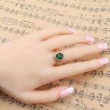 Fashion Vintage Oval Green Gem Diamond Ring  Ring Size:10