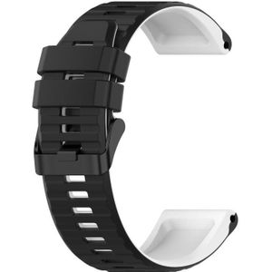 Voor Garmin Fenix 5 22mm Silicone Mixing Color Watch Strap (zwart + wit)