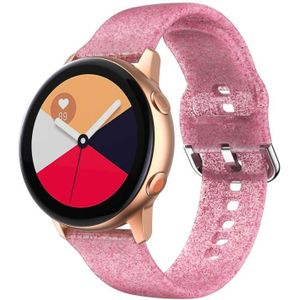 For Samsung Galaxy Watch4 Classic 42/46mm Silicone Watch Band(Rose Red Glitter)