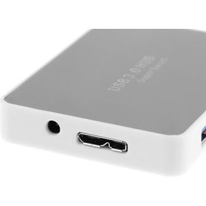 CR-H302 Mirror Surface 4 Ports USB 3.0 Super Speed 5Gbps HUB + 60cm USB 3.0 Transmission Cable(White)