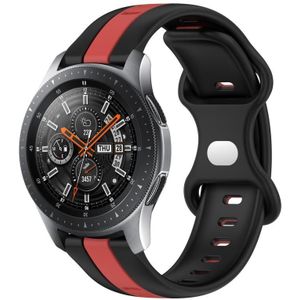 Voor Samsung Galaxy Watch 46 mm 22 mm vlindergesp tweekleurige siliconen horlogeband (zwart + rood)