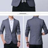 Men Casual Suit Self-cultivation Business Blazer  Size: M(Gray )