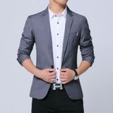 Men Casual Suit Self-cultivation Business Blazer  Size: M(Gray )