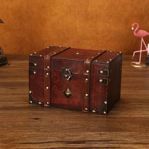 Houten vierkante vintage sieraden opbergdoos indoor schietritten  specificatie: 6266 GROOT