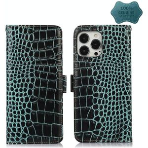 Crocodile Top Layer koeienhuid lederen telefoonhoesje voor iphone 13 pro