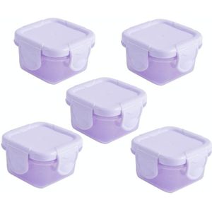5 stks 60 ml Mini Vershouddoos Food Grade Verdikte Verzegelde Babyvoedingssupplement Box (Taro Paars)