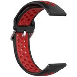 For Galaxy Watch 3 41mm Silicone Sports Two-tone Strap  Size: Free Size 20mm(Black Red)