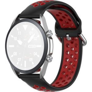 For Galaxy Watch 3 41mm Silicone Sports Two-tone Strap  Size: Free Size 20mm(Black Red)