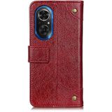 For Honor 50 SE / Huawei Nova 9 SE Copper Buckle Nappa Texture Horizontal Flip Leather Phone Case(Wine Red)