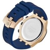 Cagarny 6867 Six Nedle Multifunctioneel Quartz Sports Watch voor mannen (Rose Gold + Blue)