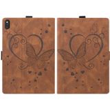 For Lenovo Tab M10 10.1 inch Love Butterfly Pattern Horizontal Flip Leather Case with Holder(Brown)