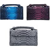 Ladies Snake Texture Print Clutch Bag Long Crossbody Bag With Chain(9# Two-color Gray)
