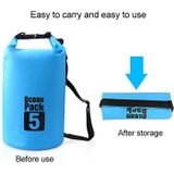 Outdoor Waterproof Double Shoulder Bag Dry Sack PVC Barrel Bag  Capacity: 20L (Black)