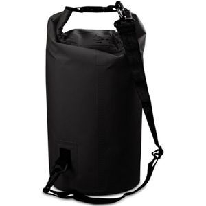 Outdoor Waterproof Double Shoulder Bag Dry Sack PVC Barrel Bag  Capacity: 20L (Black)