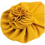 5 PCS Baby Sun Flower Hedging Cap Solid Color Turban Hat  Size: One Size(Red Wine)