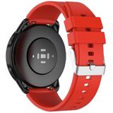 Protruding Head Silicone Strap Silver Buckle For Samsung Galaxy Watch3 41mm 20mm(Red)