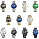 BINBOND B1117 30M waterdichte aarde wijzerplaat vlinder gesp lichtgevende quartz horloge (inter-goud-blauw)