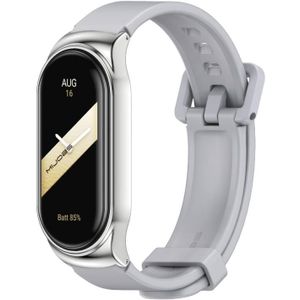 Voor Xiaomi Mi Band 8 Mijobs CS Case siliconen horlogeband (grijs zilver)