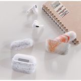 For AirPods Pro Marble Texture Plastic Earphone Protective Case(Orange)