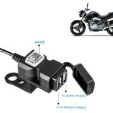 Dual USB Port 12V Waterproof Motorbike Motorcycle Handlebar Charger 5V 1A/2.1A Adapter Power Supply Socket for Phone Mobile