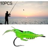 10 PCS 4cm Fishing Soft Artificial Shrimp Bait Lures Popper Poper Baits with Hook (Green)